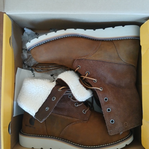 Carhartt Women's Sz 9.5 Waterproof Sherpa Lined Fold Down Winter Wedge Boot - Picture 9 of 10
